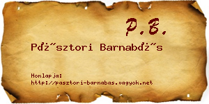 Pásztori Barnabás névjegykártya